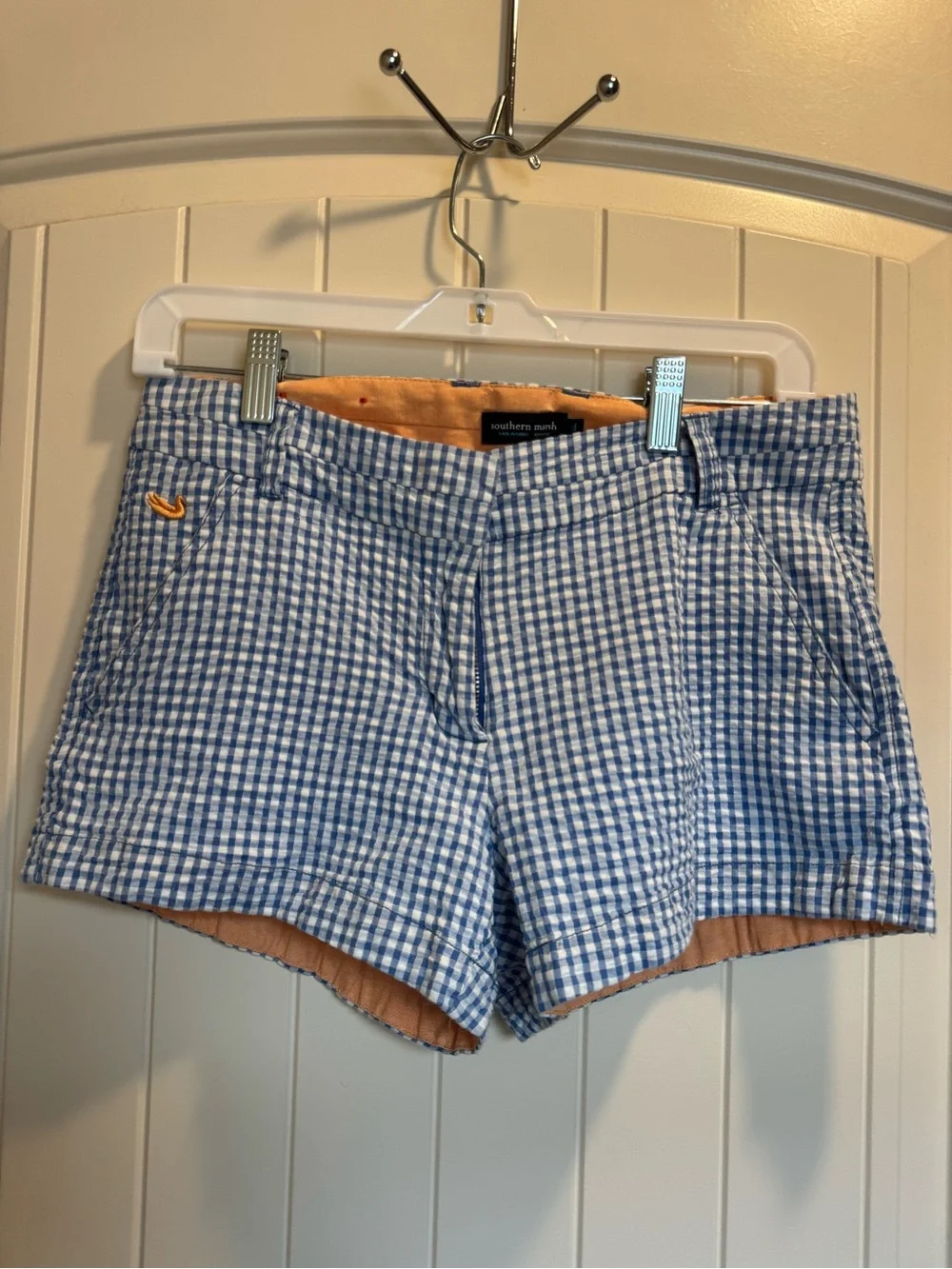 Southern Marsh Blue Gingham preppy  Shorts